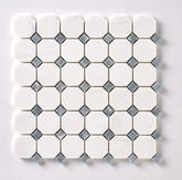 Bianco Dolomite Octagon with Gray Dots Mosaic Honed HTC 1 piece